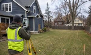 Residential land surveyor near me minneapolis - ALTA SURVEY Minnesota Residential land surveyor in Minneapolis reviewing property lines for a detached garage permit site plan